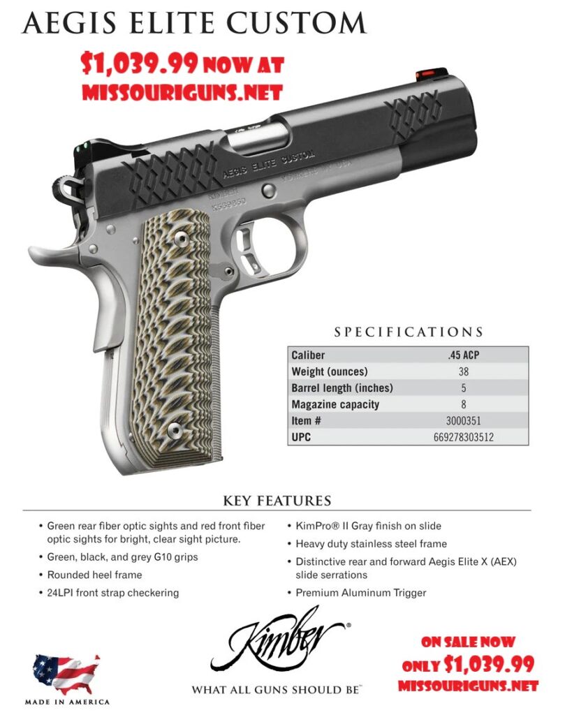 Kimber Aegis Elite 3000351 UPC: 669278303512 IN STOCK $1,039