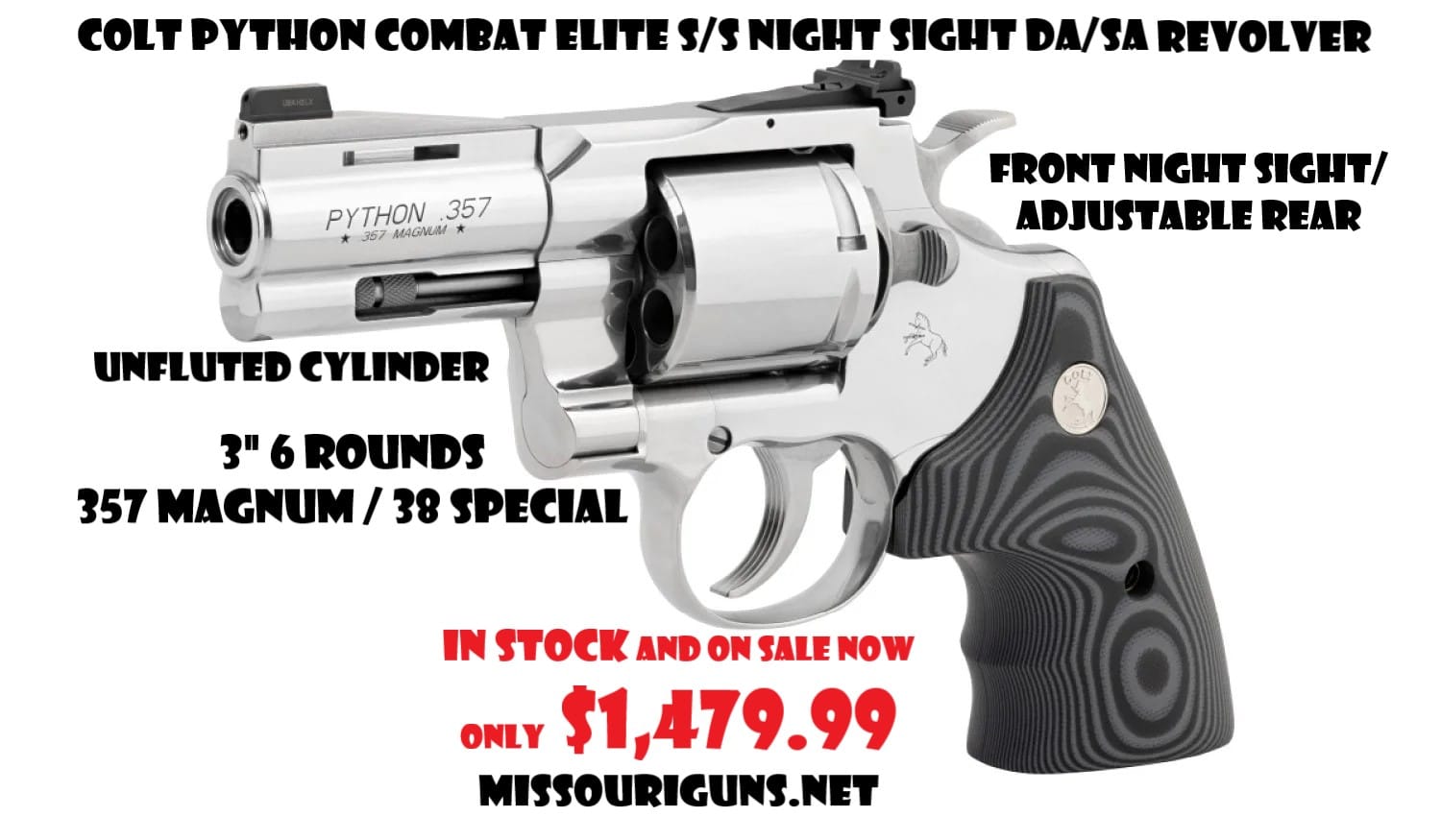 Colt PCE PYTHON-SP3NS UPC: 098289003393 IN STOCK $1,479.99