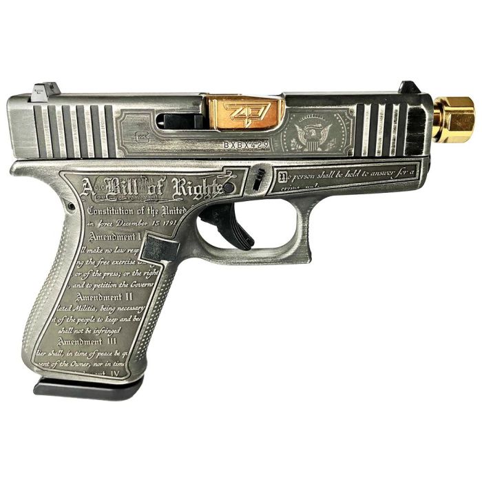 Glock 43X Donald J Trump 45 Gold Threaded Barrel USA MADE Made Pistol 3.41" 10+1 9MM MPN: GLUX4350201TGB UPC: 688099405632 - Image 2