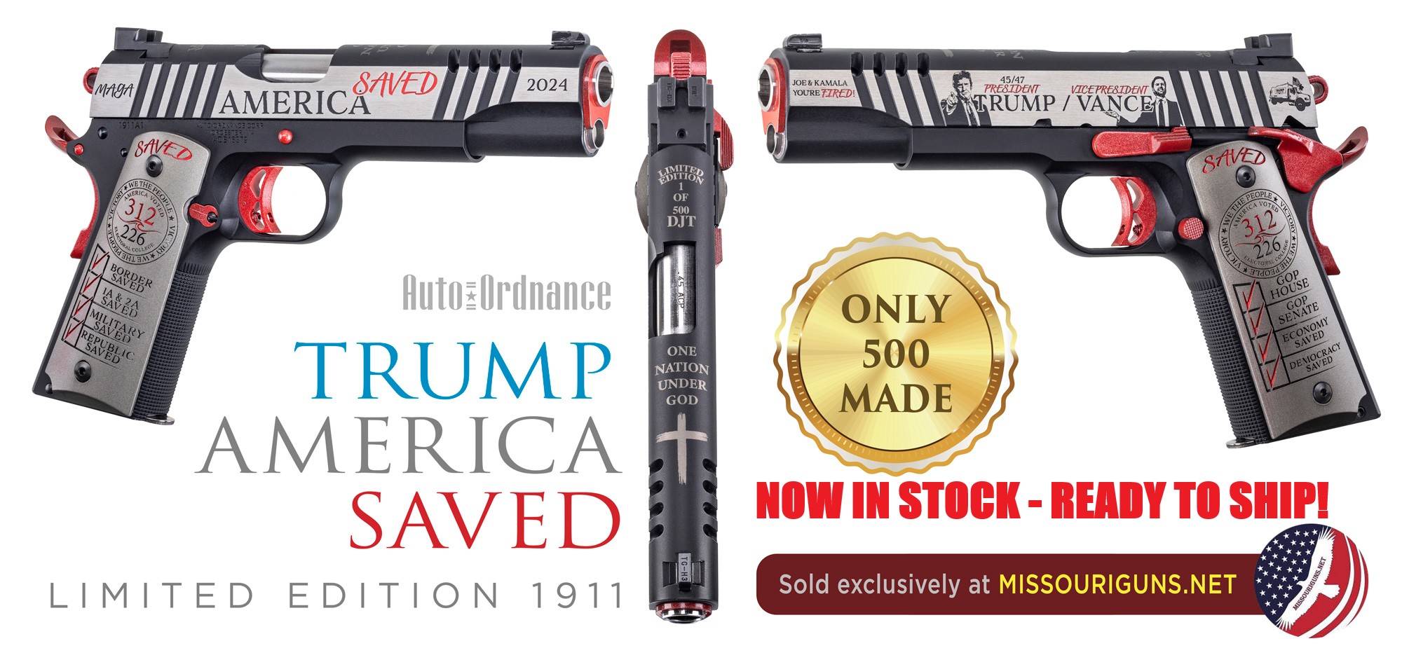 Auto Ordnance 2024 Trump America Saved / Victory Limited Edition